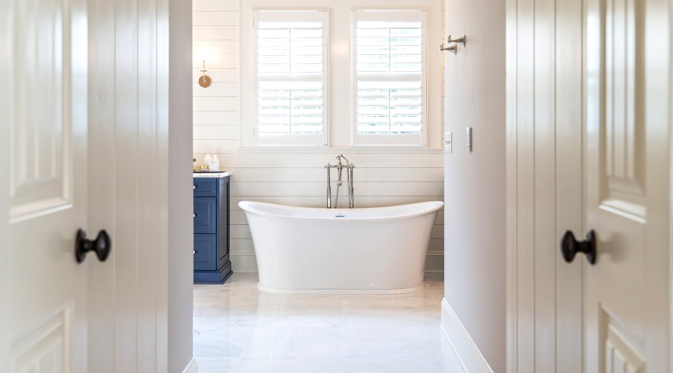 Polywood® shutters in a bathroom.